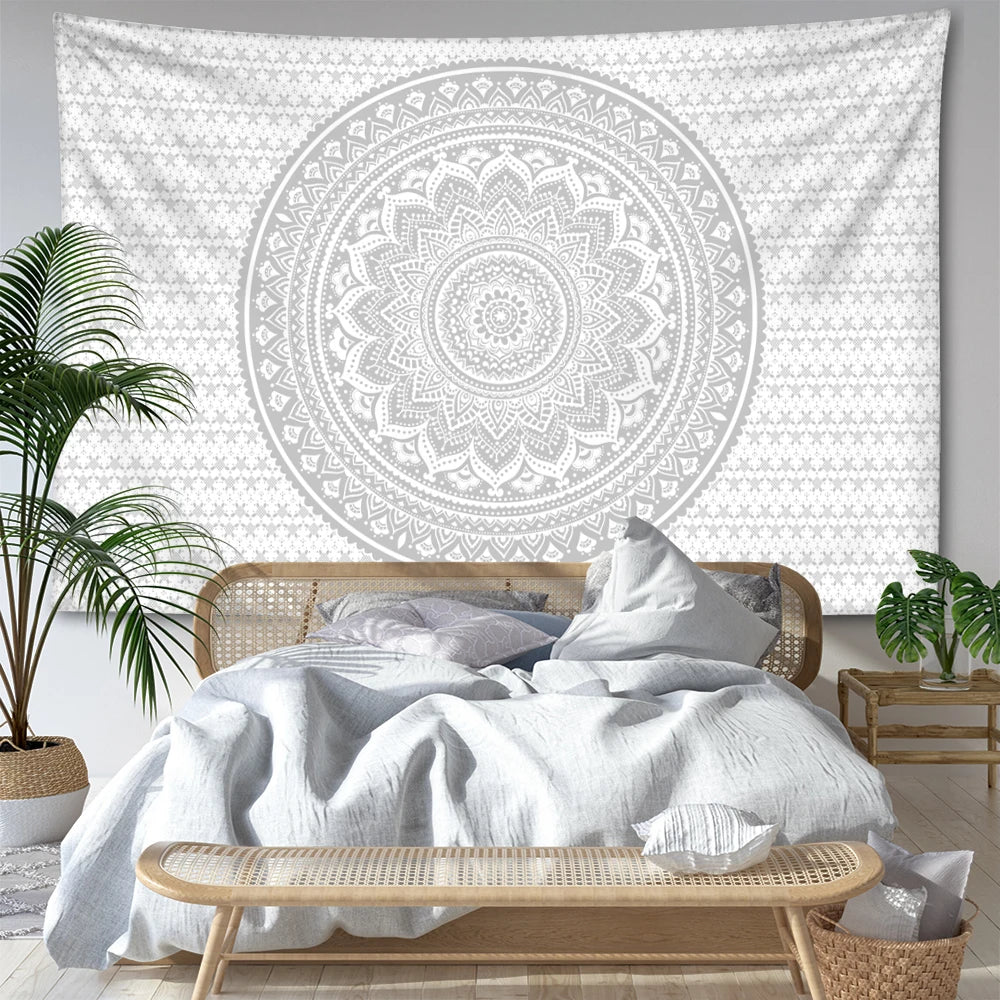 Tenture Murale Mandala Blanc Sérénité